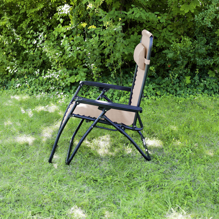 B-Ware Gartenstuhl 2er Set mit Kopfkissen Beige