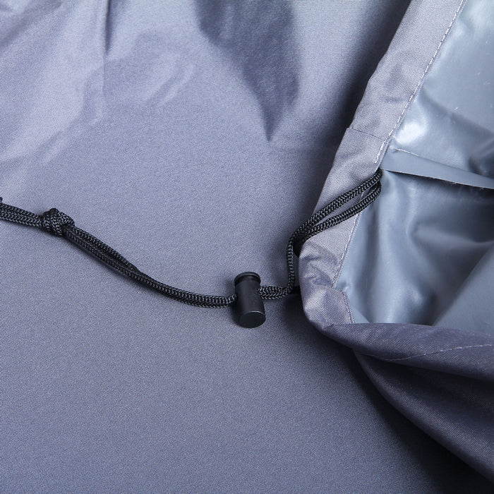 Graue Abdeckhaube mit Kordelzug und Stopper zur Größenanpassung