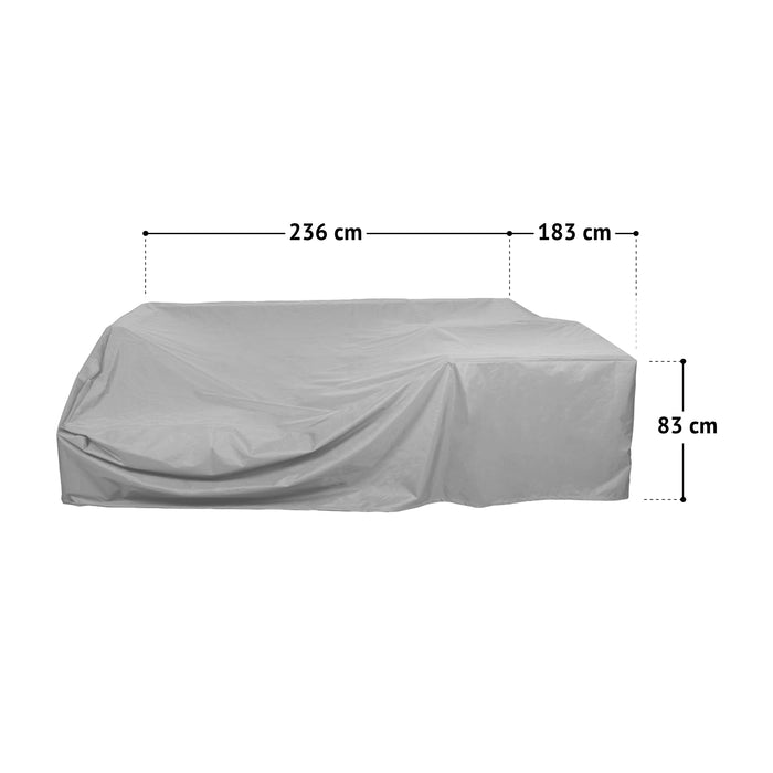 Maßbild Abdeckhaube für SVITA MONROE Rattan Essgruppe - Maße Sofa 236x183 cm, Höhe 83 cm