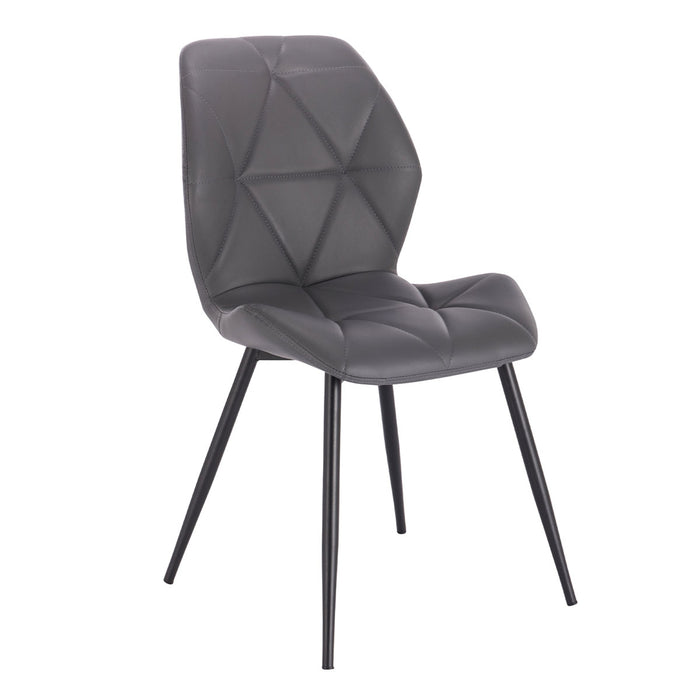 B-Ware JAMIE 2er Set Esszimmerstuhl Kunstleder Grau
