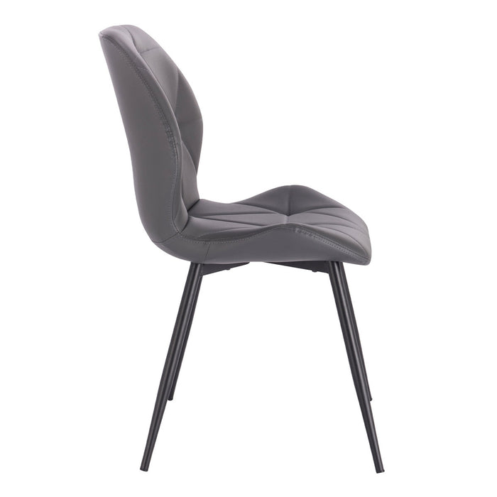 B-Ware JAMIE 2er Set Esszimmerstuhl Kunstleder Grau