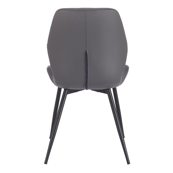 B-Ware JAMIE 2er Set Esszimmerstuhl Kunstleder Grau