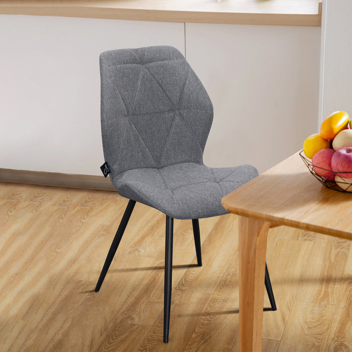 B-Ware JAMIE 2er Set Esszimmerstuhl Stoff Hellgrau