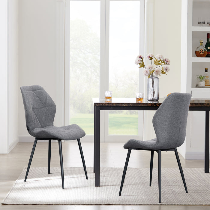 B-Ware JAMIE 2er Set Esszimmerstuhl Stoff Hellgrau