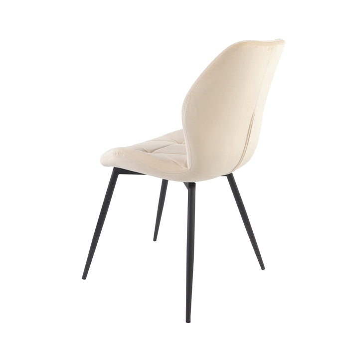 B-Ware JAMIE 2er Set Esszimmerstuhl Samt Beige
