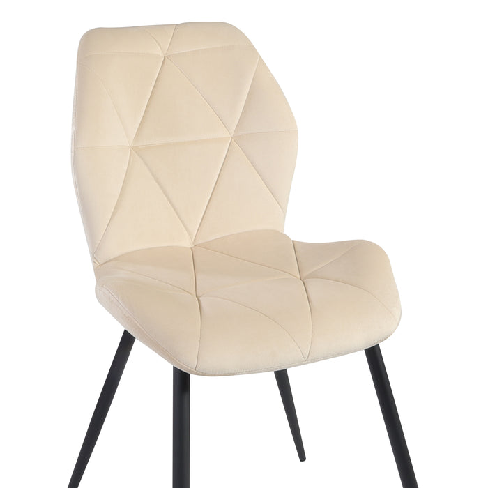 B-Ware JAMIE 2er Set Esszimmerstuhl Samt Beige