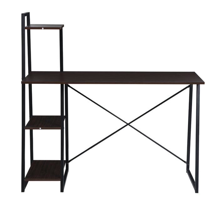 COMBO1 Schreibtisch Regal Holz-Optik Nussbaum Eiche Metall-Beine