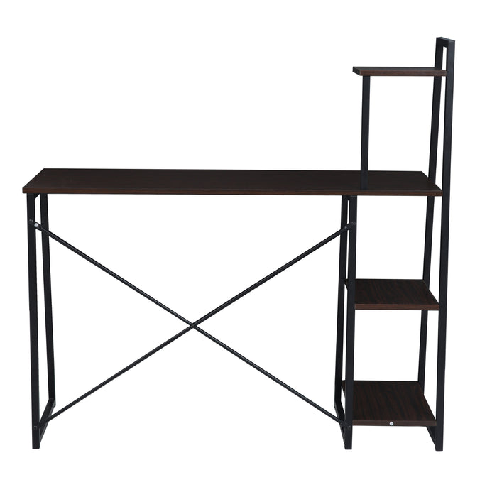 COMBO1 Schreibtisch Regal Holz-Optik Nussbaum Eiche Metall-Beine