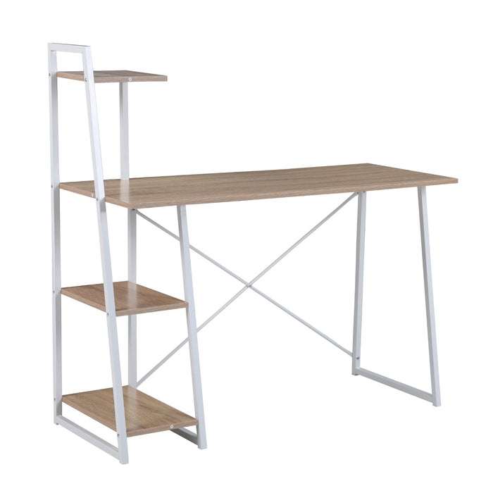 COMBO1 Schreibtisch Regal Holz-Optik Nussbaum Eiche Metall-Beine