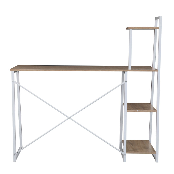 COMBO1 Schreibtisch Regal Holz-Optik Nussbaum Eiche Metall-Beine