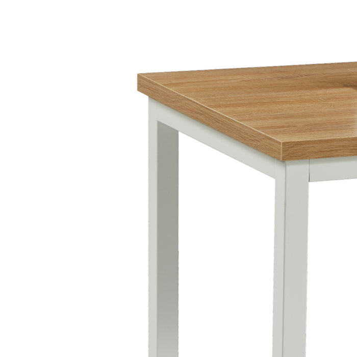 B-Ware UNI Schreibtisch Eiche Optik weiße Metallbeine