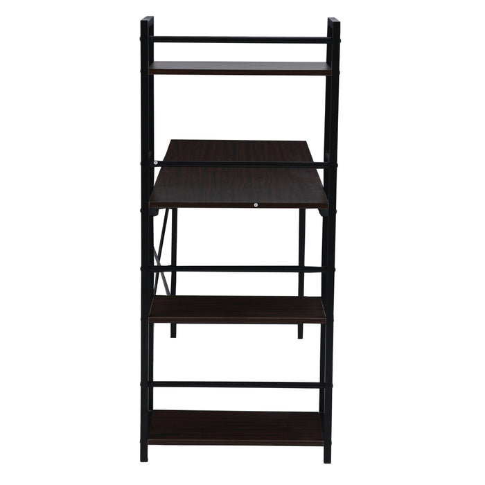 COMBO2 Schreibtisch Regal Holz-Optik Metall-Beine