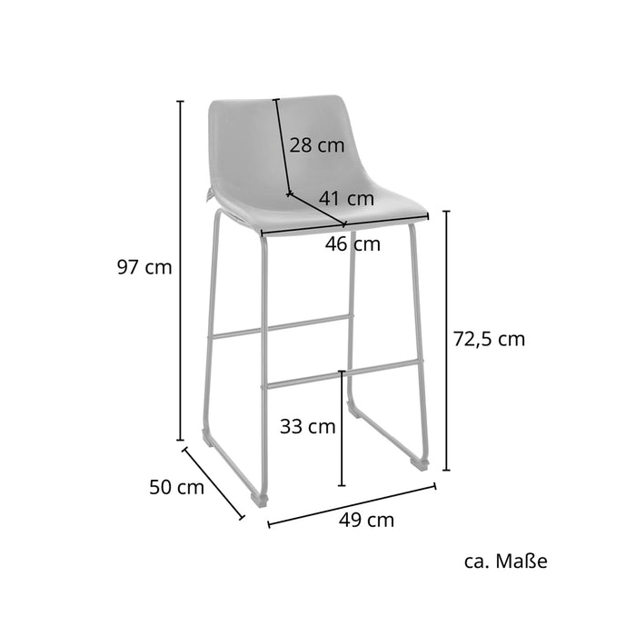 B-Ware JOHN 2er Set Barhocker Kunstleder Braun