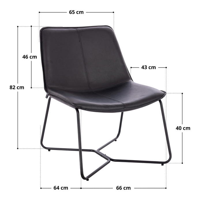 B-Ware SVITA RON Sessel Schwarz