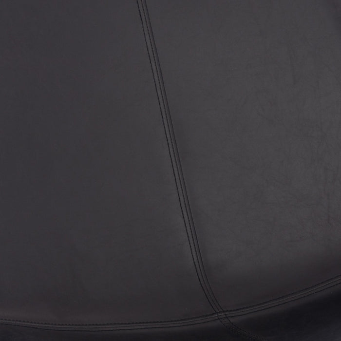 Detailansicht des Materials - schwarzes PU-Leder mit Ziernaht