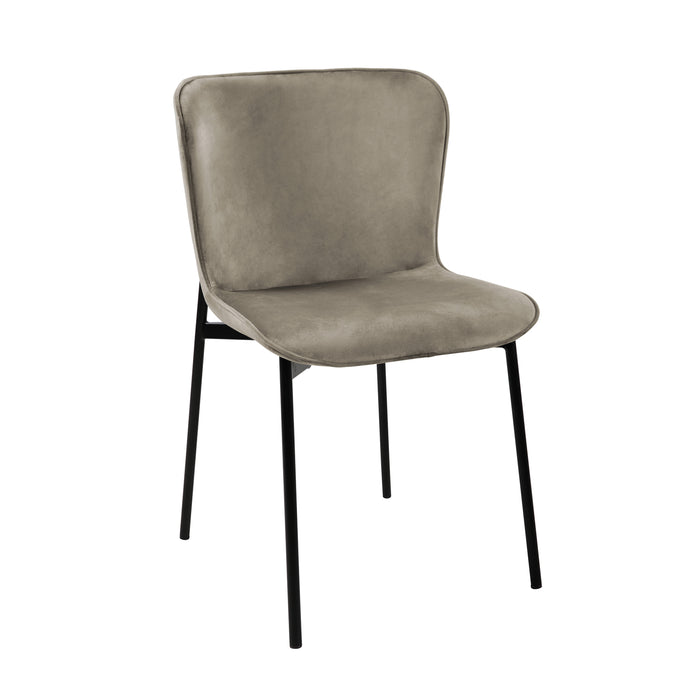 B-Ware MARY 2er Set Esszimmerstühle Samt Taupe/Schwarz