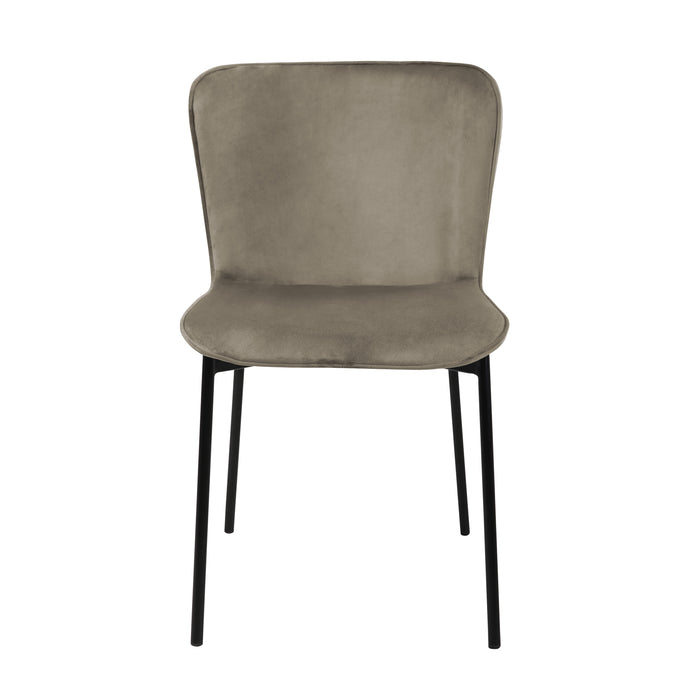 B-Ware MARY 2er Set Esszimmerstühle Samt Taupe/Schwarz