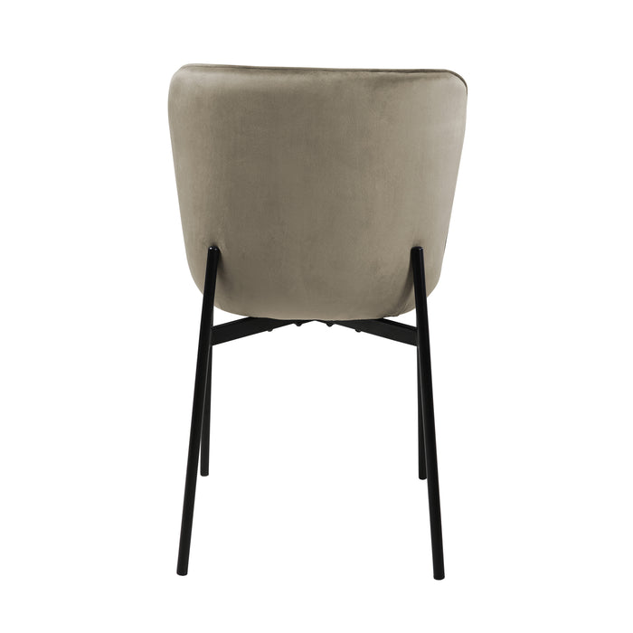 B-Ware MARY 2er Set Esszimmerstühle Samt Taupe/Schwarz