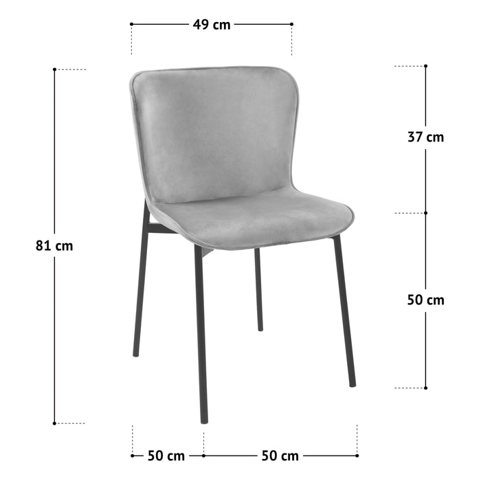 SVITA MARY Esszimmerstuhl Maße: 50 x 50 cm, 81 cm hoch, Sitzhöhe 50 cm, Rückenlehne 37 cm hoch und 49 cm breit