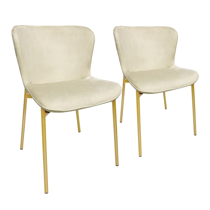 B-Ware MARY 2er Set Esszimmerstuhl Beige/Gold — SVITA