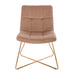 Vorderansicht des SVITA Lynn Sessels in taupe mit elegantem Design und goldfarbenem Metallgestell