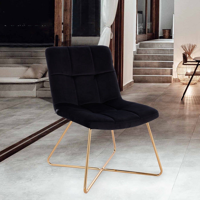 SVITA Lynn Sessel in schwarz mit elegantem, zeitgemäßem Design und goldfarbenem Metallgestell im Wohnzimmer
