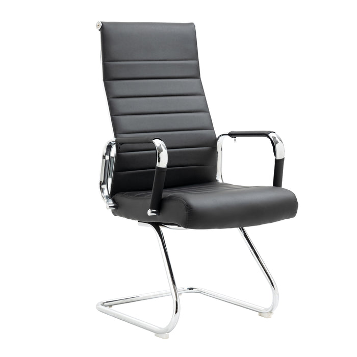 B-Ware 2er Set OFFICE COMFORT Besucherstuhl Kunstleder Schwarz