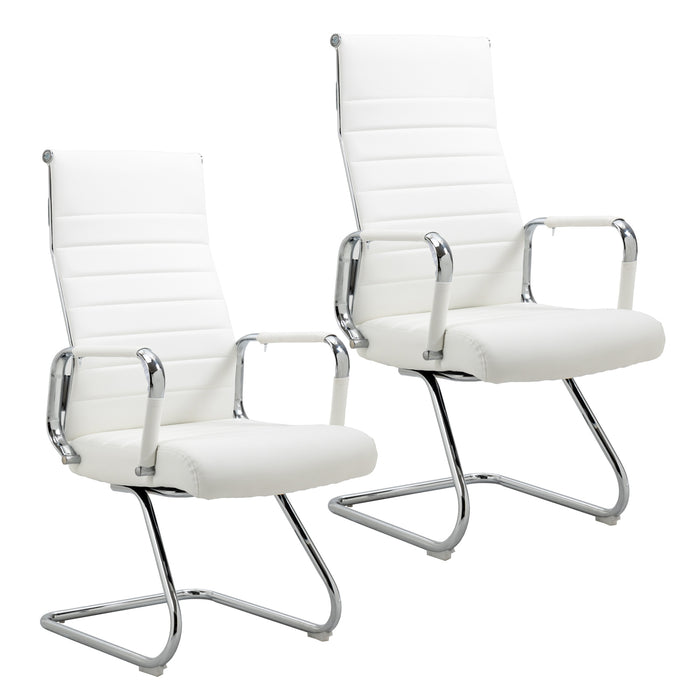 B-Ware 2er Set OFFICE COMFORT Besucherstuhl Kunstleder Weiß