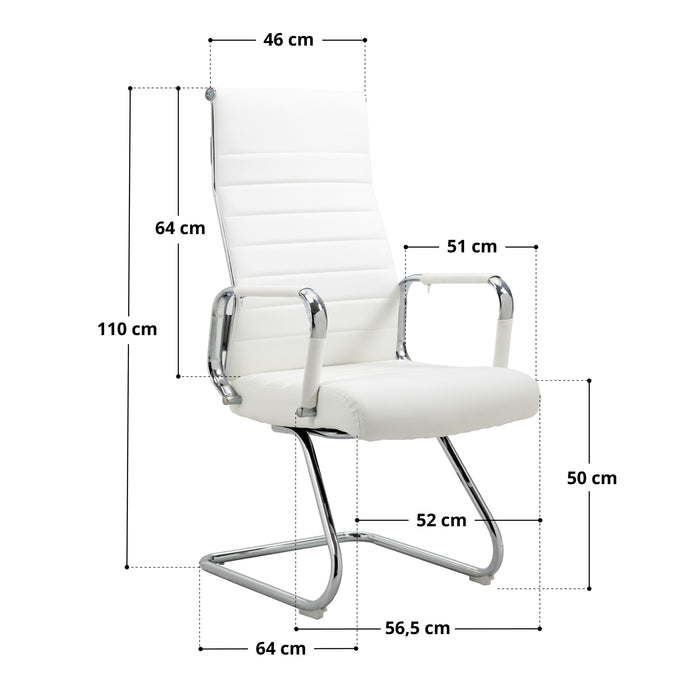 B-Ware 2er Set OFFICE COMFORT Besucherstuhl Kunstleder Weiß