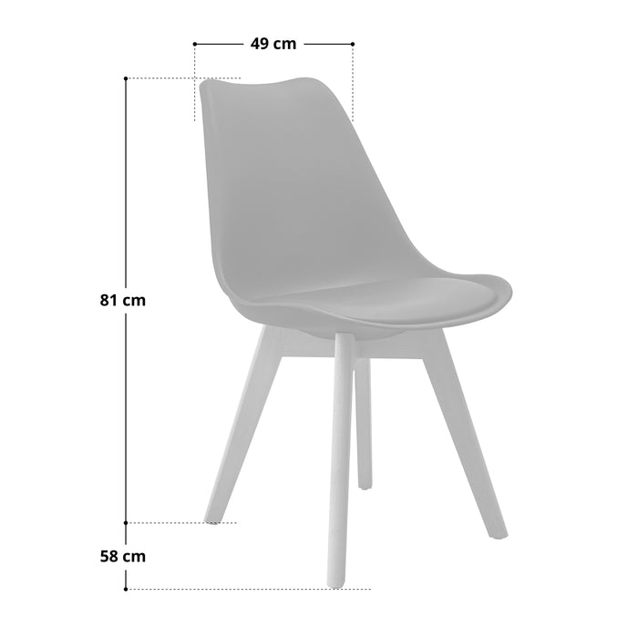 B-Ware MATS 2er Set Esszimmerstühle Kunstleder Grau/Braun