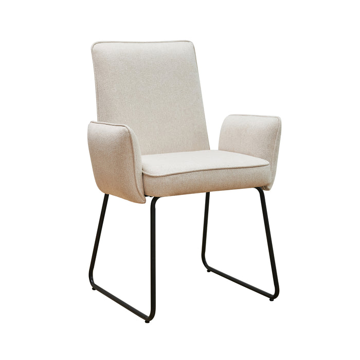 B-Ware ALBA 2er Set Esszimmerstühle Stoffbezug Creme
