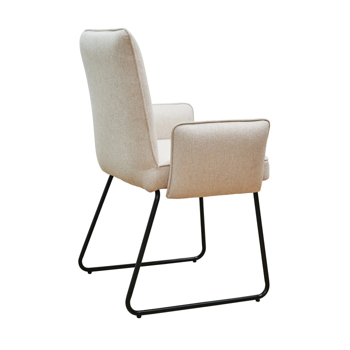 B-Ware ALBA 2er Set Esszimmerstühle Stoffbezug Creme
