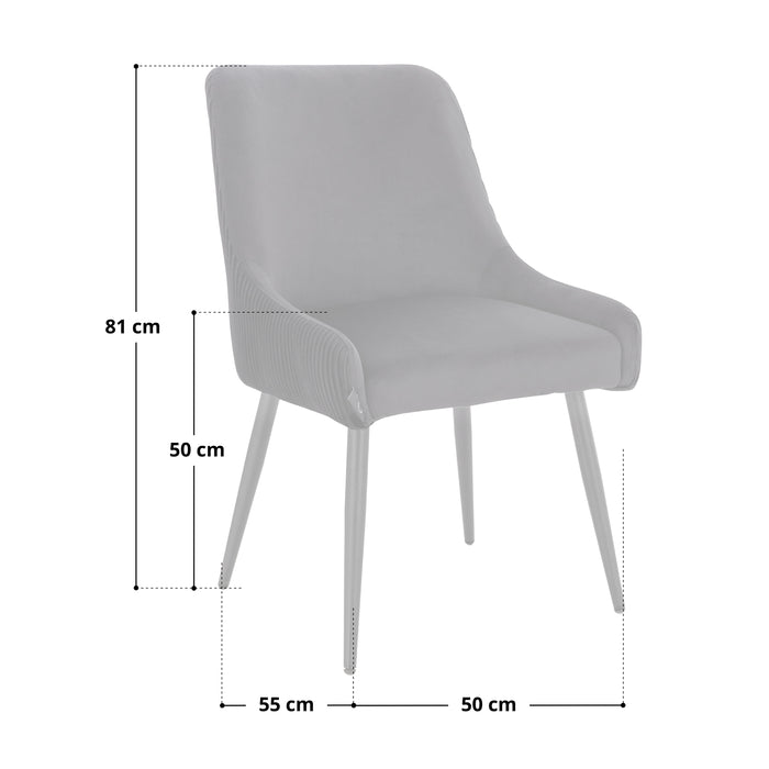 B-Ware ISABELLE 2er Set Esszimmerstühle Samt Grau