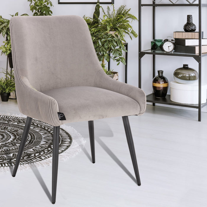 B-Ware ISABELLE 2er Set Esszimmerstühle Samt Grau