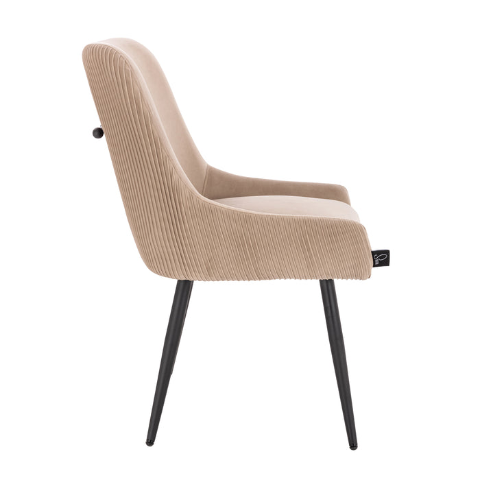 B-Ware ISABELLE 2er Set Esszimmerstühle Samt Taupe