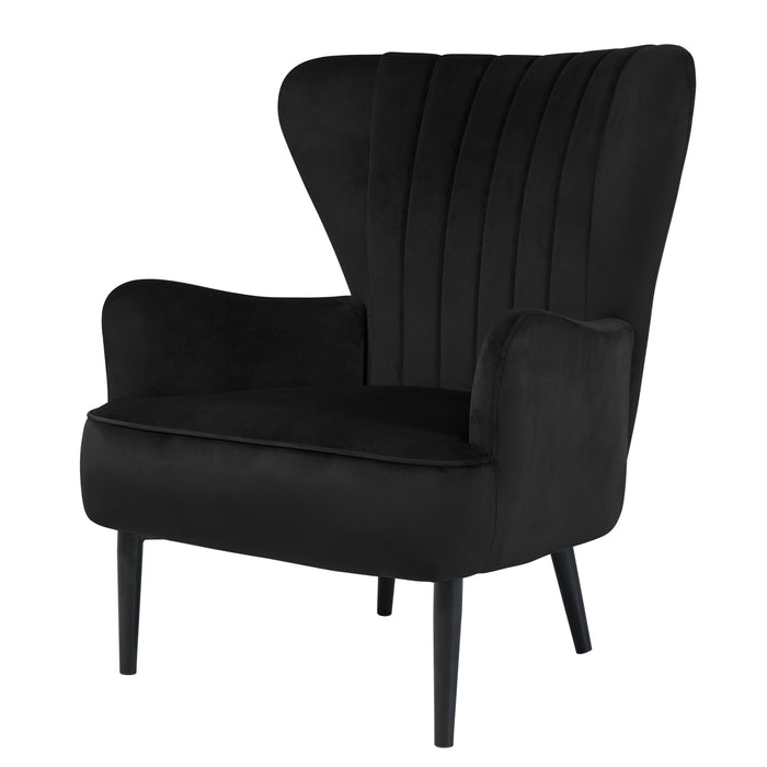 B-Ware ARTHUR Ohrensessel Samt Schwarz