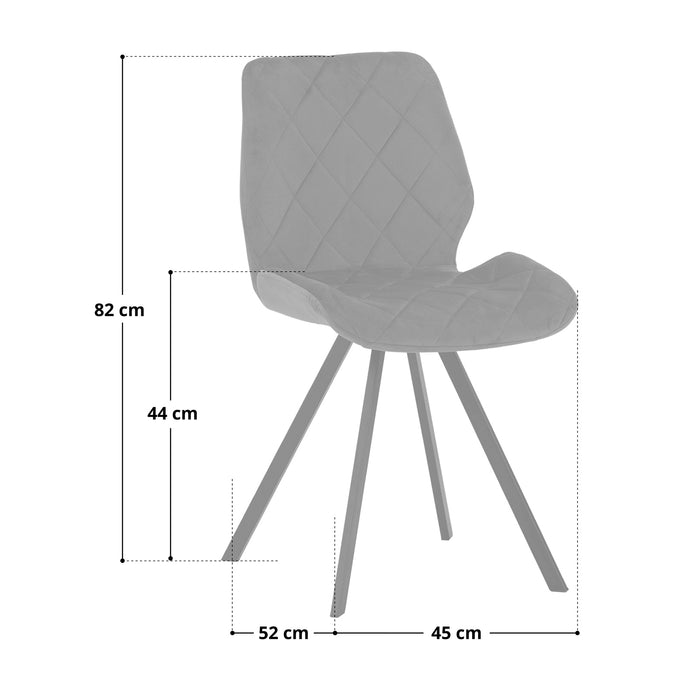 SVITA Diamond Esszimmerstuhl, Maße: Höhe 82 cm, Breite 45 cm, Tiefe 52 cm und Sitzhöhe 44 cm
