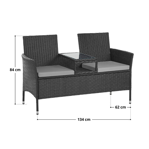 Maße der Garten Sitzbank: 134 x 62 cm, Höhe 84 cm