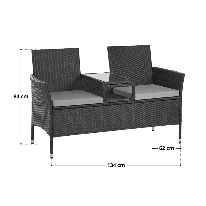 Maße der Garten Sitzbank: 134 x 62 cm, Höhe 84 cm