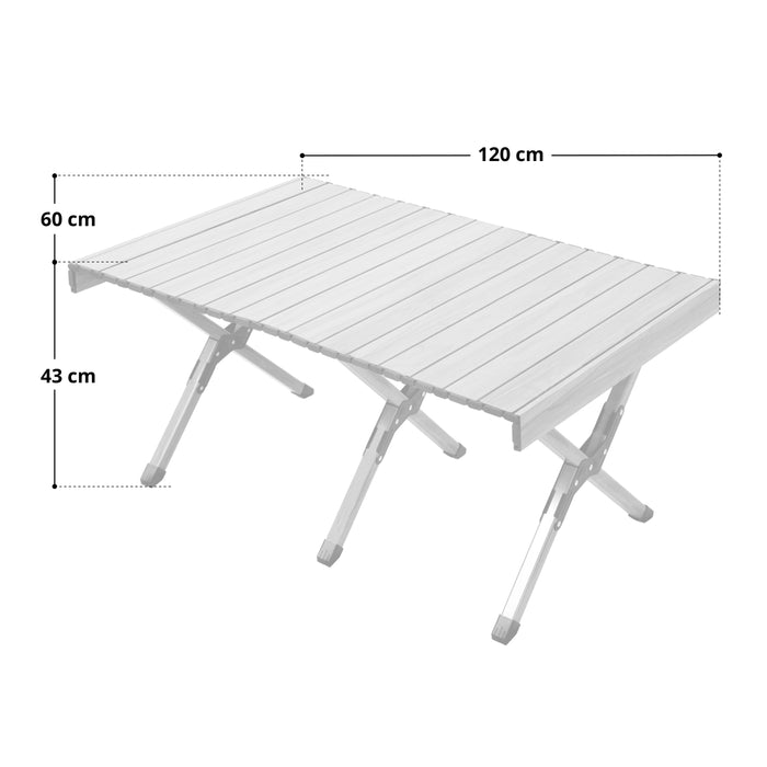 campingtisch 120 cm B-Ware Campingtisch Alu 120cm Schwarz/Schwarz — SVITA