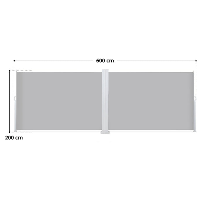 B-Ware SVITA Doppelseitenmarkise 600x200 Hellgrau