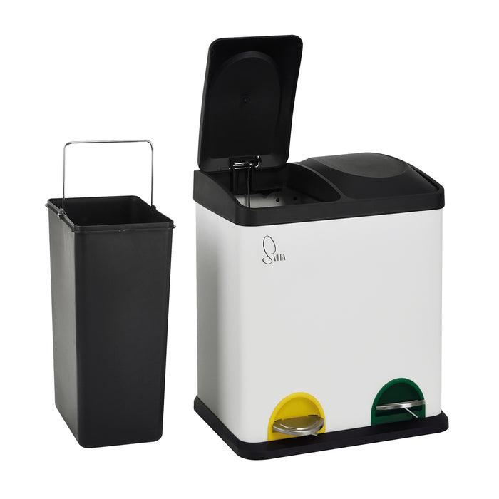 TC2X15 Mülleimer 30 Liter 2x15 Liter Weiß