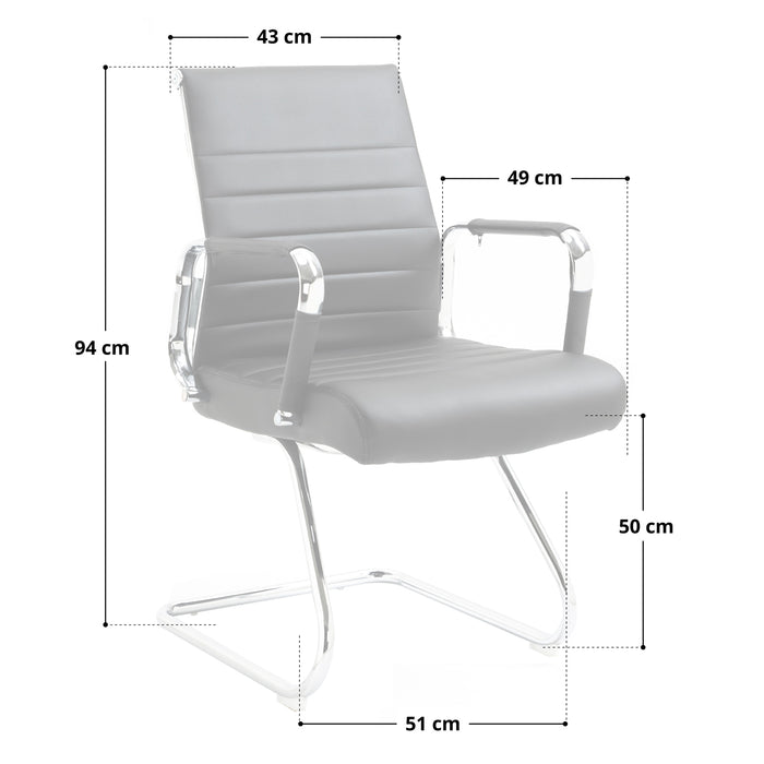 B-Ware OFFICE COMFORT 2er Set LB Besucherstühle Stoff Dunkelgrau