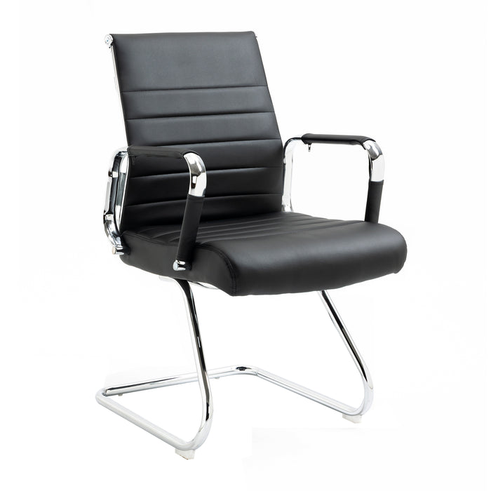 B-Ware 2er Set OFFICE COMFORT Besucherstuhl LB PU Schwarz