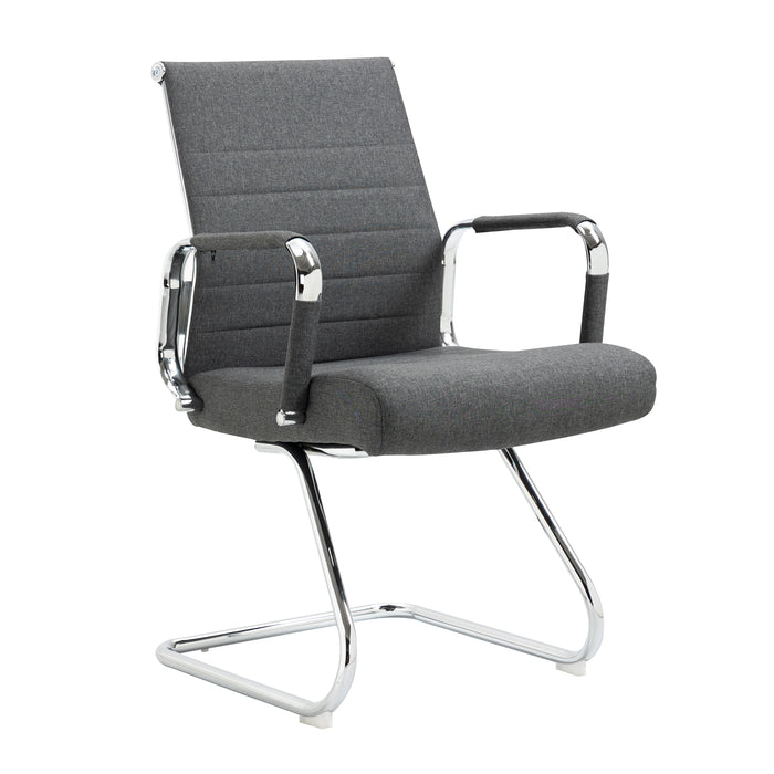 B-Ware OFFICE COMFORT 2er Set LB Besucherstühle Stoff Dunkelgrau