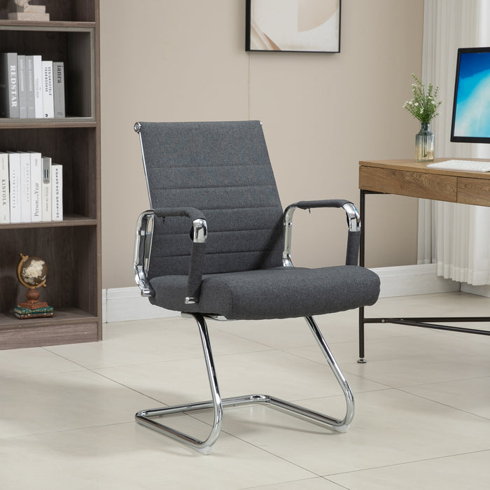 B-Ware OFFICE COMFORT 2er Set LB Besucherstühle Stoff Dunkelgrau