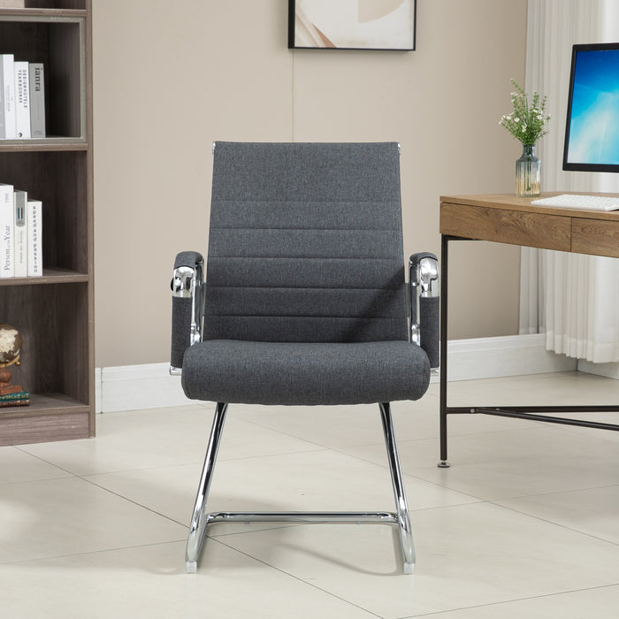 B-Ware OFFICE COMFORT 2er Set LB Besucherstühle Stoff Dunkelgrau