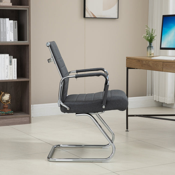 B-Ware OFFICE COMFORT 2er Set LB Besucherstühle Stoff Dunkelgrau