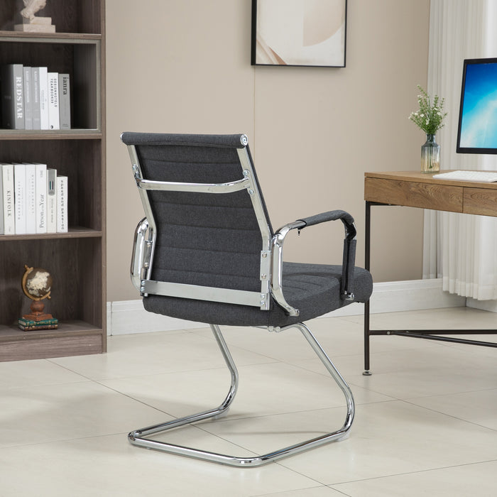 B-Ware OFFICE COMFORT 2er Set LB Besucherstühle Stoff Dunkelgrau