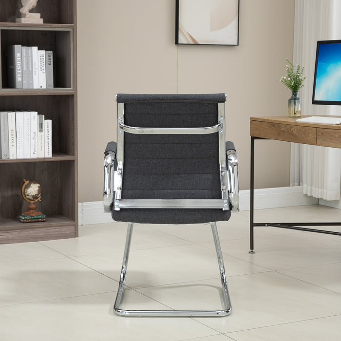 B-Ware OFFICE COMFORT 2er Set LB Besucherstühle Stoff Dunkelgrau